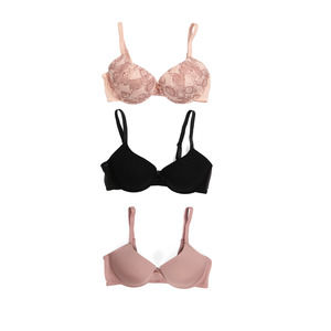 ADRIENNE VITTADINI 3pk Full Figure Mesh Back Panel Bras